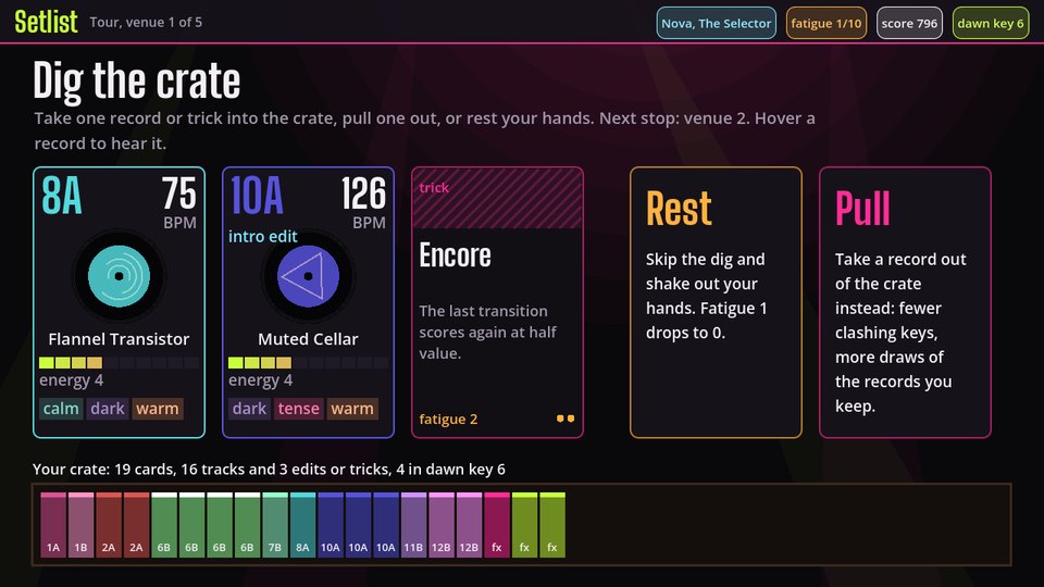 Setlist screenshot