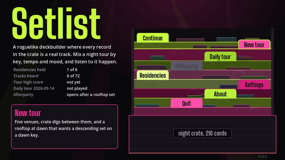 Setlist screenshot