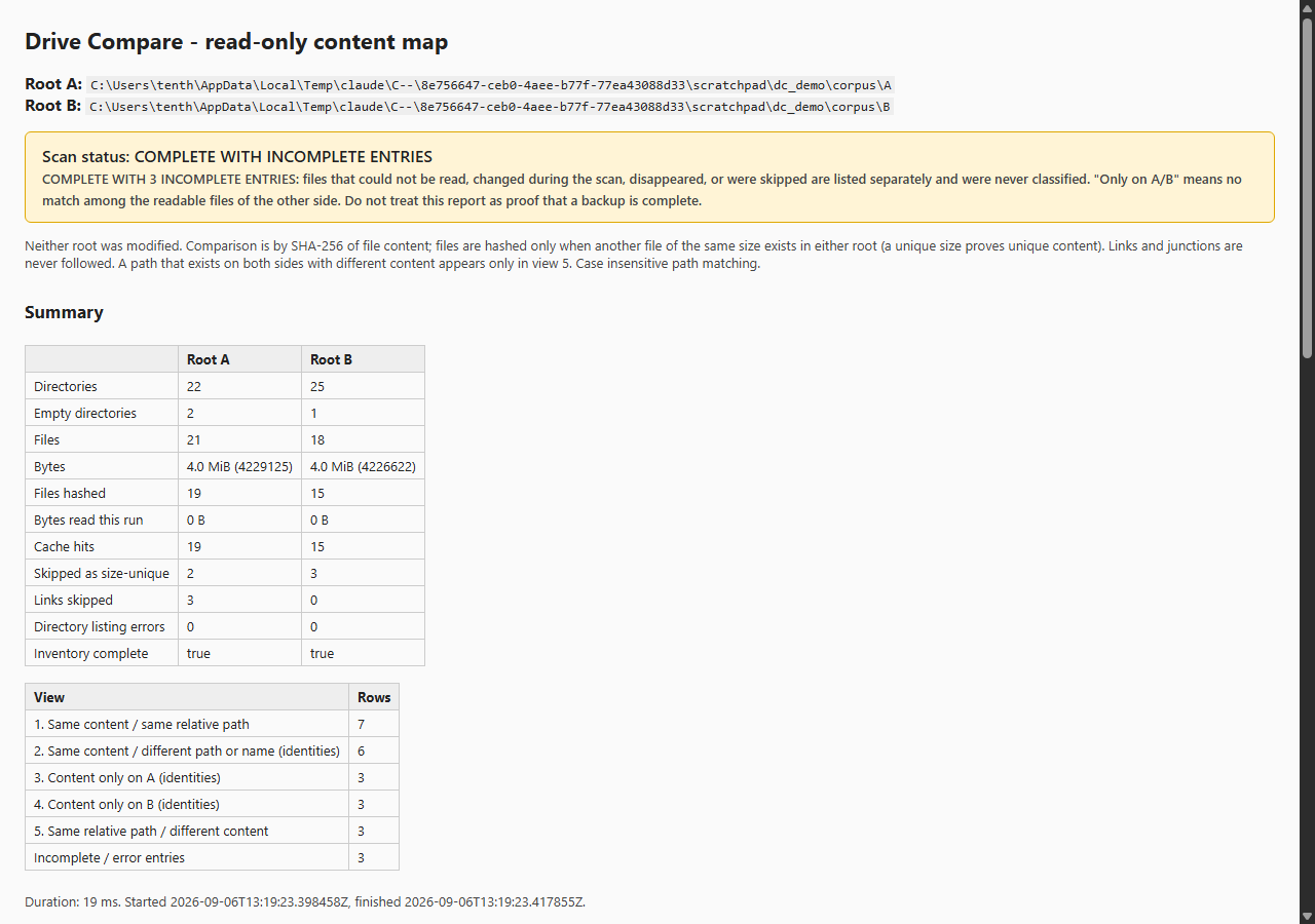Drive Compare and Verify, picture 1