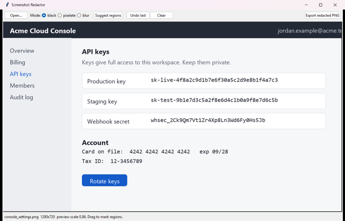 Screenshot Redactor, picture 1